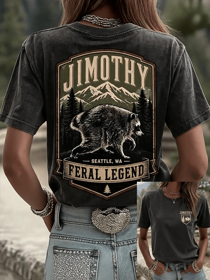 Jimothy Seattle WA Feral Legend T-Shirt Funny Raccoon Shirt Gifts For Fans