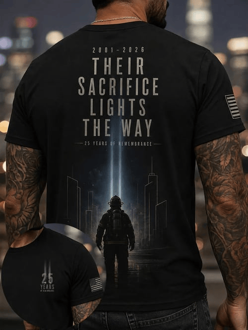 Their Sacrifice Lights The Way 2001 2026 T-Shirt 25 Years Of Remembrance Shirt Fan Gift Ideas