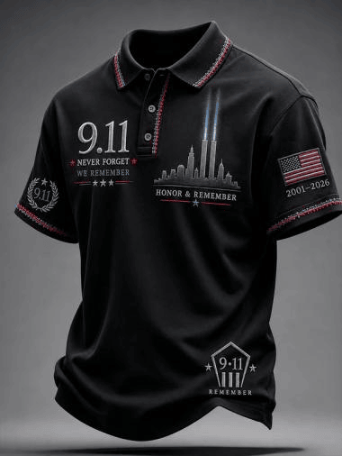25th Anniversary Polo Shirt 911 Never Forget Clothing Birthday Gift For Husband