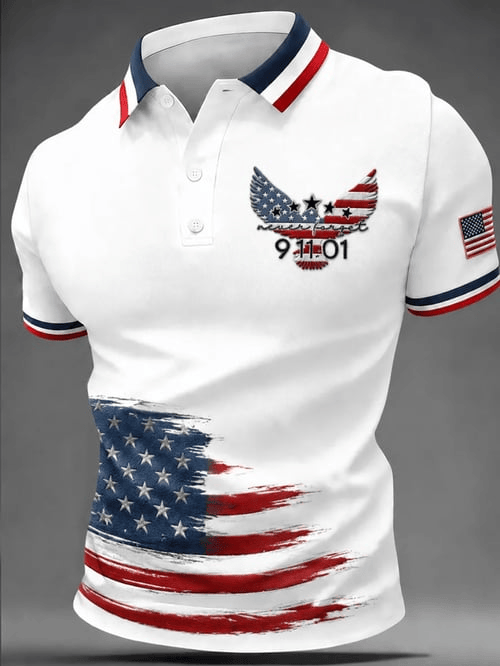 25th Anniversary Polo Shirt Patriotic American Clothing Birthday Gift For Husband