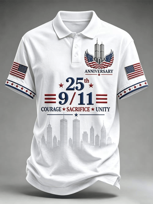 25th Anniversary Polo Shirt Patriotic American Clothing Gift Ideas For Husband