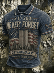 911 We Will Never Forget Polo Shirt 25th Anniversary Clothes Birthday Present For Husband