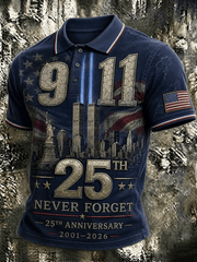 911 We Will Never Forget Polo Shirt 25th Anniversary American Clothes Birthday Ideas For Husband