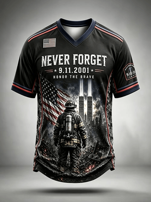 25th Anniversary V-Neck Shirt We Will Never Forget Twin Towers 911 Merch Gifts For My Mom