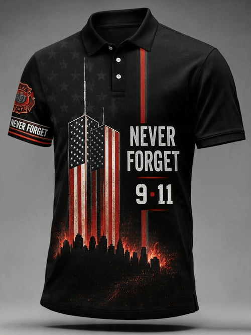 911 25th Anniversary Honoring The Heroes Polo Shirt We Will Never Forget Merch Fan Gift Idea