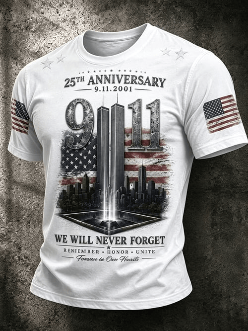 25 Years Anniversary 2001 2026 T-Shirt We Will Never Forget Shirt Merch Gift For Brother