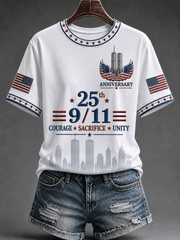 25th Anniversary 911 Courage Sacrifice Unity T-Shirt Twin Towers Shirt Gift Ideas For Mom