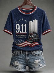 911 We Will Never Forget 2001 2026 T-Shirt US Flag Clothing Birthday Present For Her