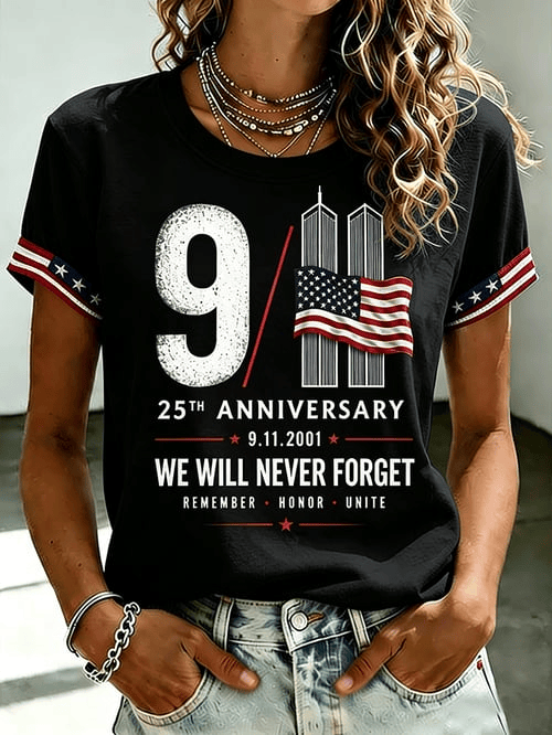 We Will Never Forget T-Shirt 25 Years Anniversary 2001 2026 Apparel Birthday For Mom
