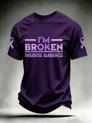 I'm Broken Overdose Awareness T-Shirt Ribbon Shirt Birthday Ideas For Husband
