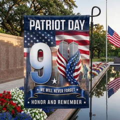 911 Patriot Day Never Forget Garden Flag Twin Towers Memorial Yard Sign Gift