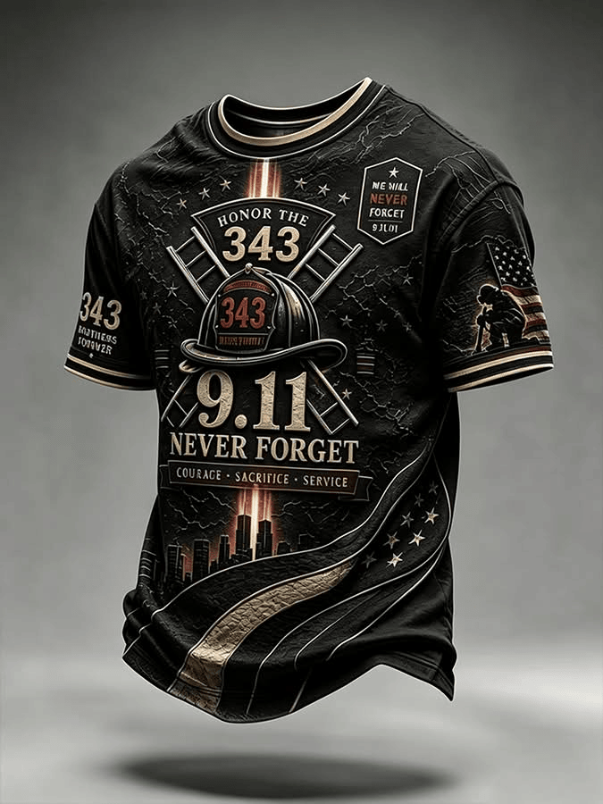 Honor The 343 911 Never Forget T-Shirt Courage Sacrifice Service Firefighter Shirt Best Gifts