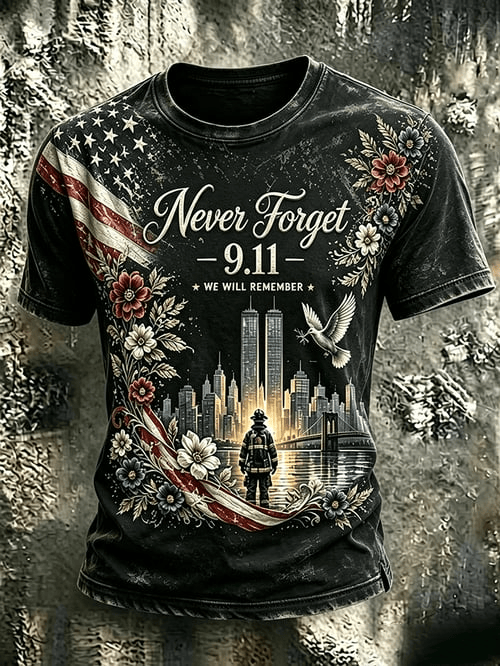 Never Forget 911 Merch We Will Remember 25th Anniversary T-Shirt Best Gifts For Brother
