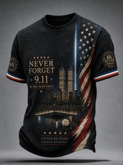 September 11 2001 Never Forget T-Shirt 25th Anniversary Ringer Shirt Gift Ideas For Him