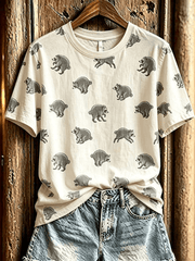 Cute Raccoon All Over Print T-Shirt Funny Raccoon Shirt Good Gifts For Her