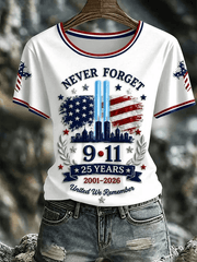 Never Forget 911 T-Shirt We Will Remember 25th Anniversary Shirt Best Gifts For Her
