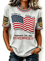 September 11th 2001 Remember 911 T-Shirt 25th Anniversary Ringer Shirt Gift For Women