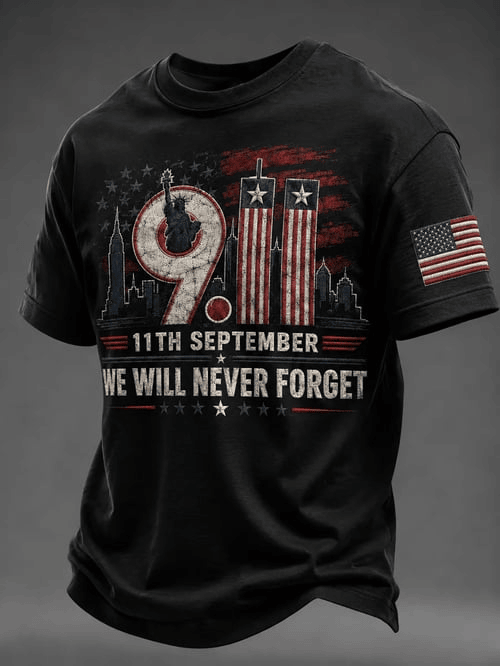 911 We Will Never Forget T-Shirt 25th Anniversary Merch Gifts Ideas For Fans