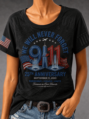 We Will Never Forget 911 T-Shirt 25th Anniversary September 11 2001 Shirt Meaningful Gifts