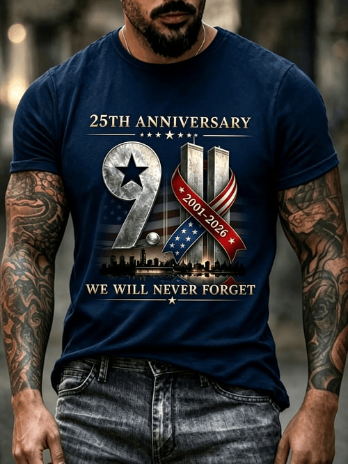 25th Anniversary T-Shirt We Will Never Forget Shirt Best Birthday Gift For Husband