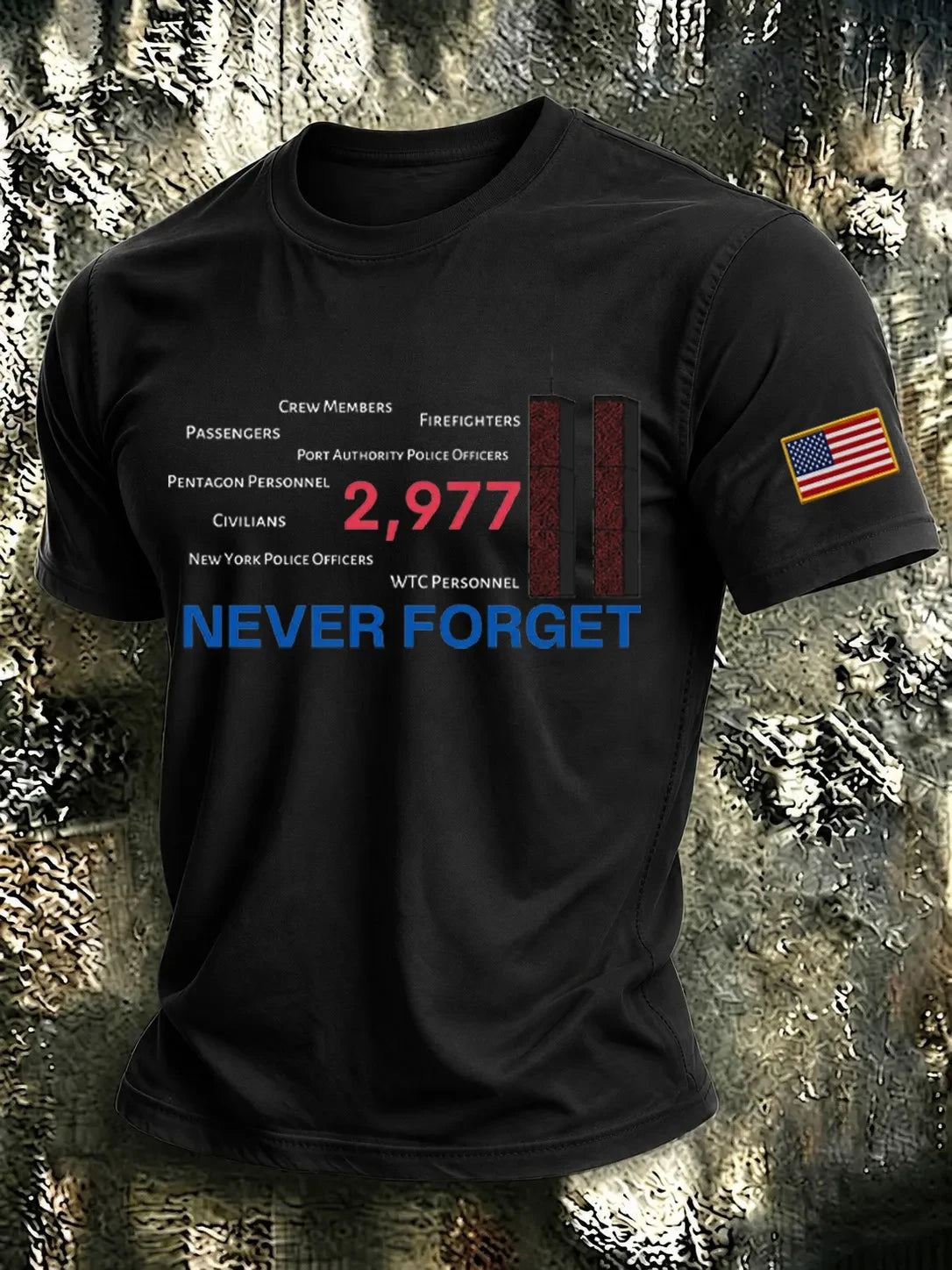 911 25th Anniversary Never Forget T-Shirt 911 Patriotic Apparel Present For Husband