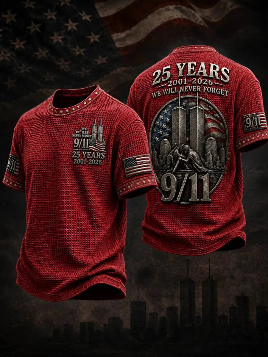 9 11 25th Anniversary Never Forget T-Shirt Patriotic 911 Clothes Gift For Father