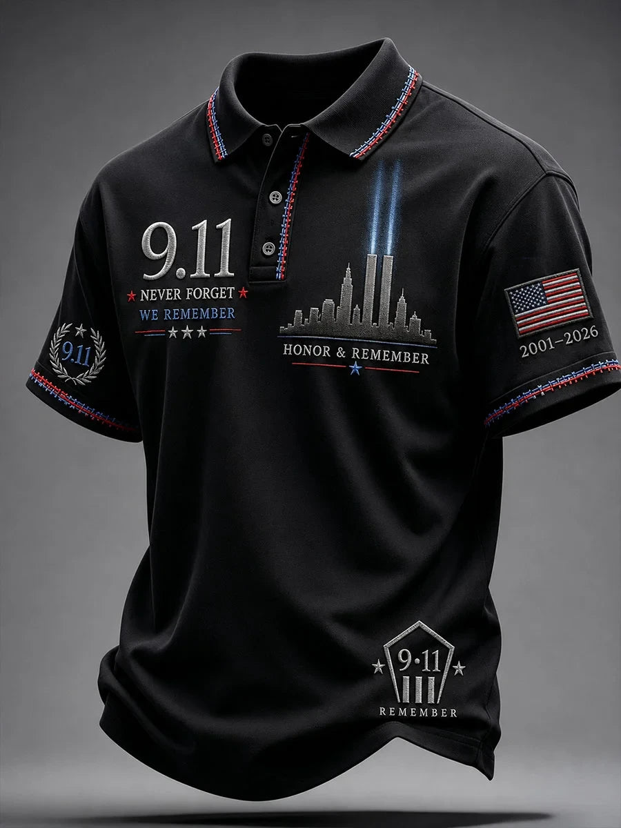 9 11 25th Anniversary Never Forget Polo Shirt 9 11 Memorial Clothes Present For Husband