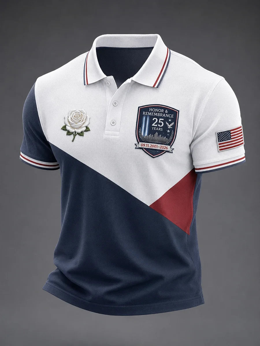 911 25th Anniversary Never Forget Polo Shirt 9 11 Memorial Tee Unique Gift Ideas