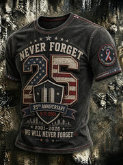 911 25th Anniversary Never Forget T-Shirt 911 Tribute Apparel Memorial Gift Ideas