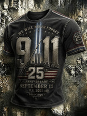 911 25th Anniversary Never Forget Vintage T-Shirt 911 Tribute Apparel Patriotic Gift For Dad