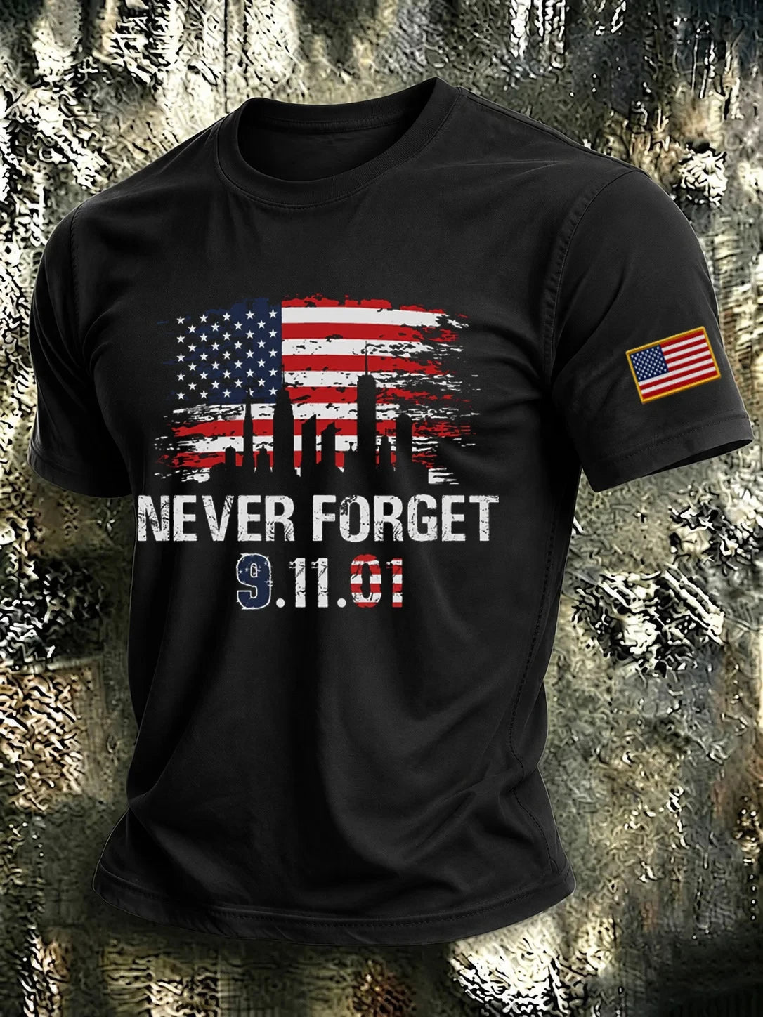 911 25th Anniversary Never Forget American Flag T-Shirt 911 Tribute Shirt Gift Ideas