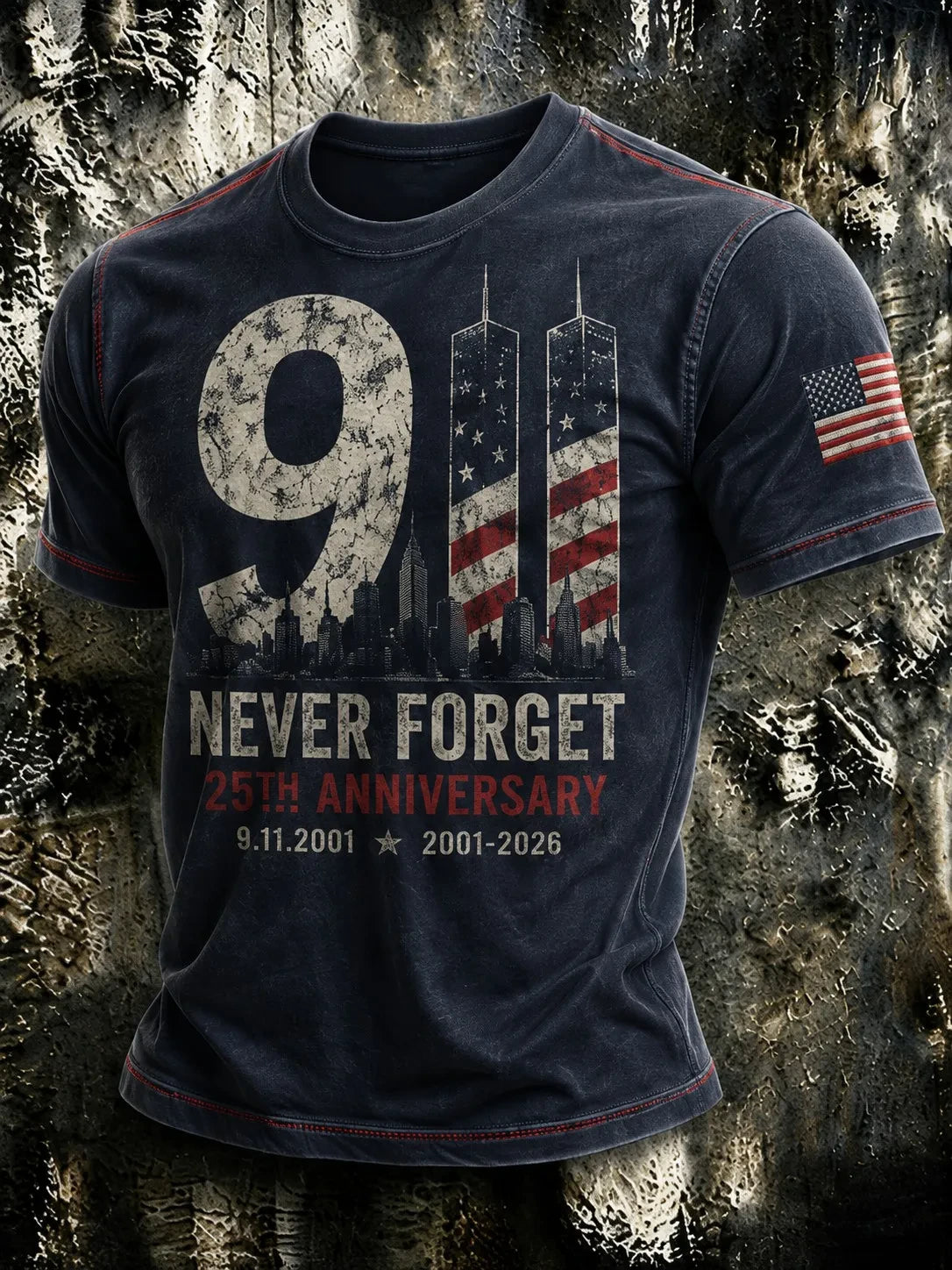 911 25th Anniversary Never Forget Shirt 9 11 Commemorative Clothing Gift For Dad