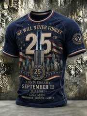 911 25th Anniversary Never Forget T-Shirt 911 Memorial Tee Unique Gifts For Patriots