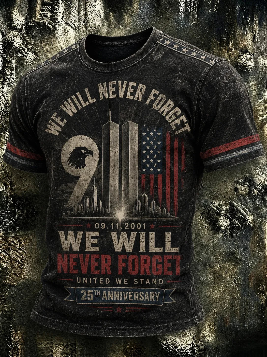 911 25th Anniversary Never Forget T-Shirt 9 11 Memorial Tee Gift Ideas