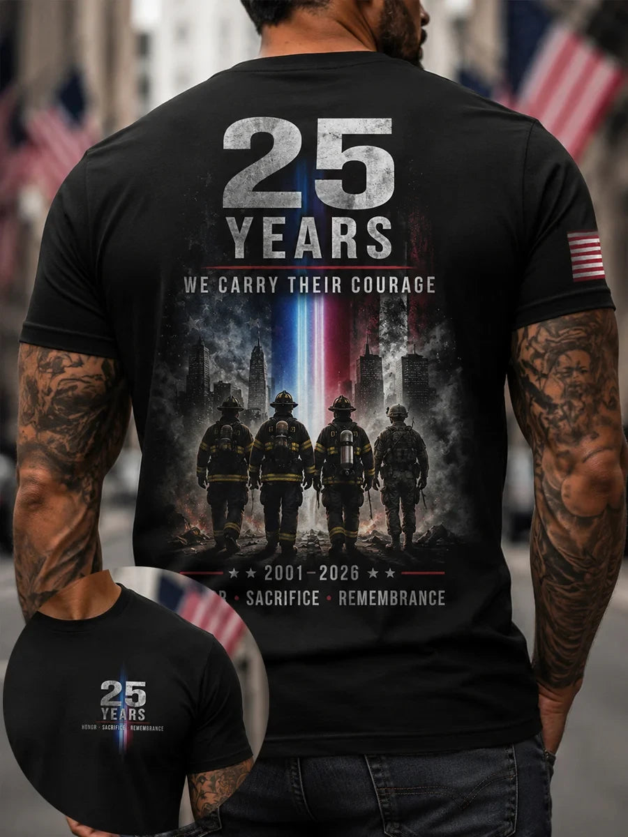 911 25th Anniversary Never Forget T-Shirt Unique Gift For Patriotic Dad