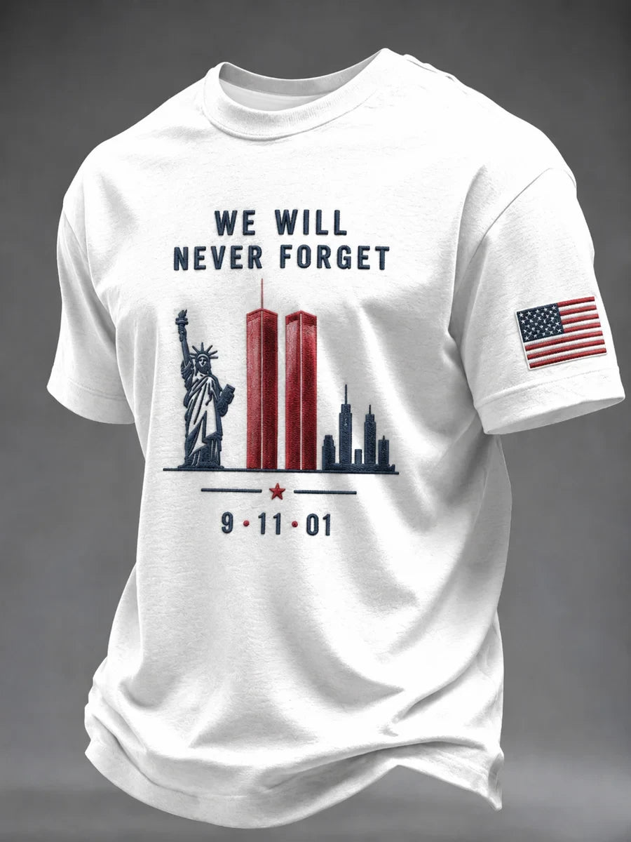 911 25th Anniversary Never Forget Shirt 911 Memorial Graphic Tee Patriotic Gift For Husband
