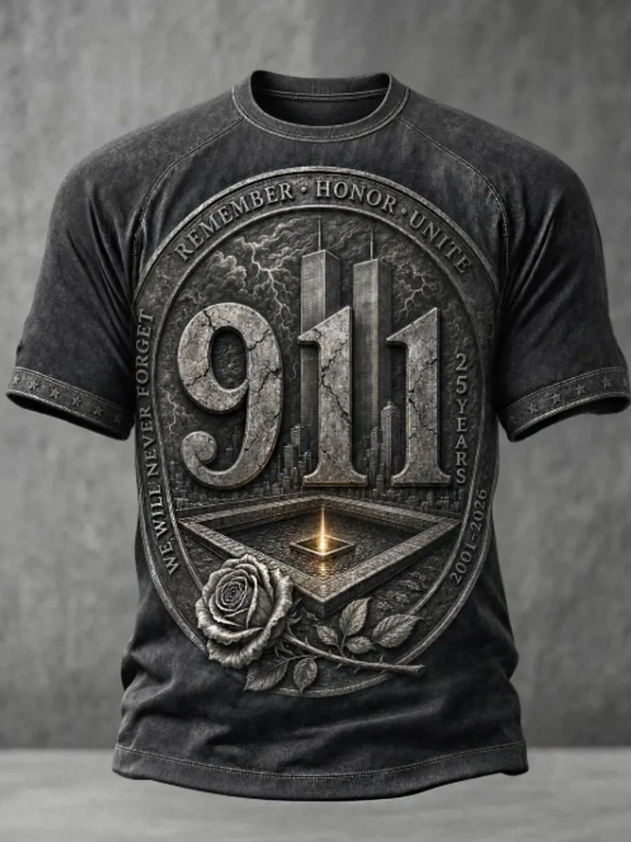 911 25th Anniversary Never Forget Vintage T-Shirt 911 Clothes Best Gift For Husband