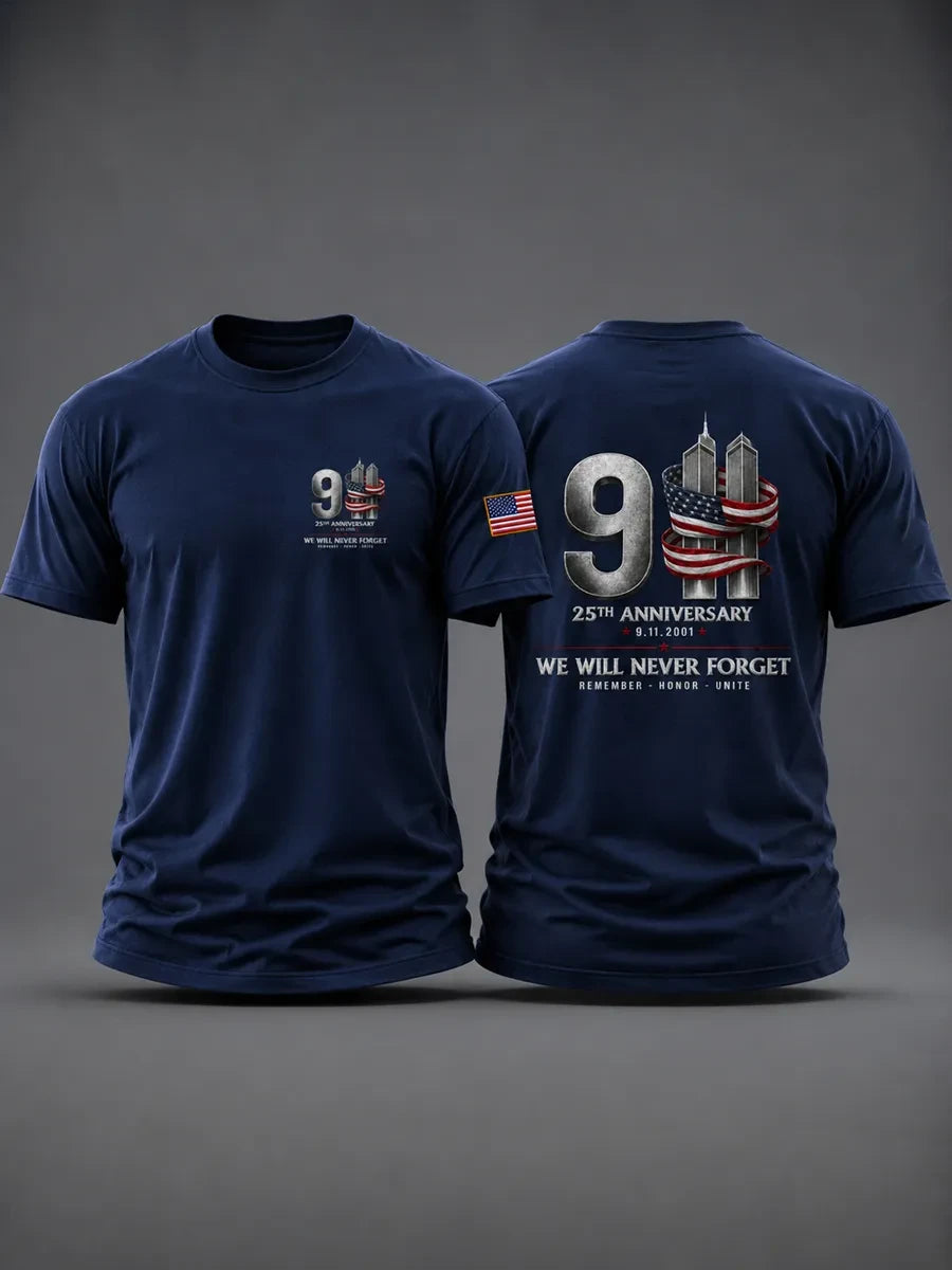 911 25th Anniversary Never Forget T-Shirt 911 Merch Patriot Day Gift