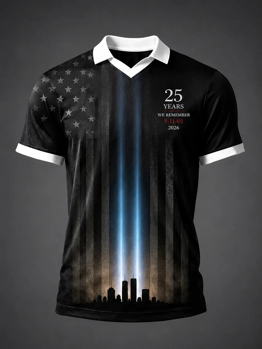 9 11 25th Anniversary Never Forget V-Neck Shirt 9 11 Clothing Memorial Gift For Husband