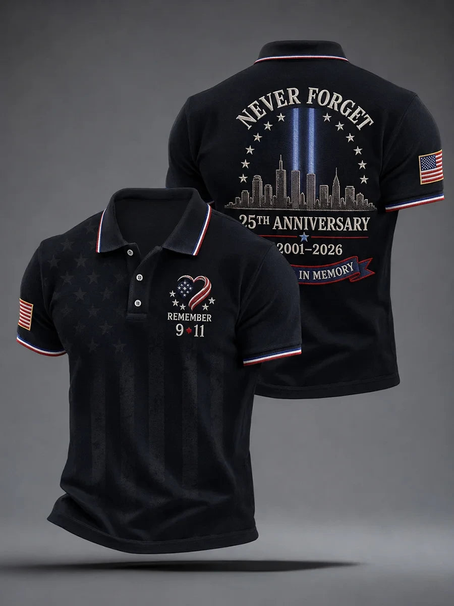 9 11 25Th Anniversary We Will Never Forget Polo Shirt 9 11 25th Anniversary Never Forget Clothing