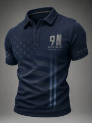 9 11 25th Anniversary Never Forget Polo Shirt 9 11 Never Forget Shirt Patriotic Dad Gifts