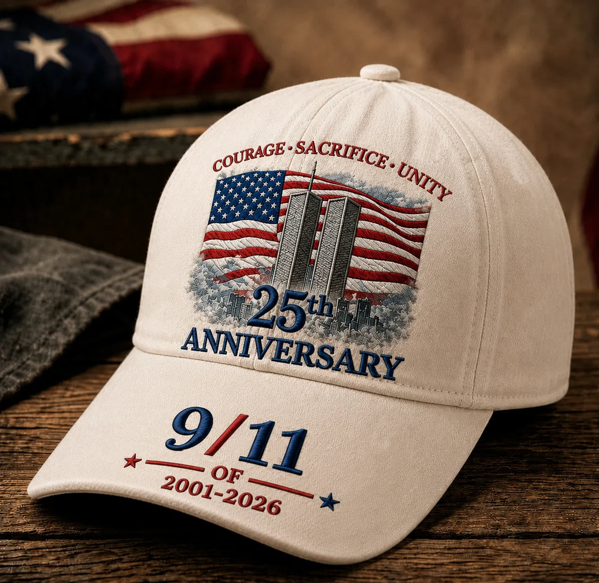 9 11 25th Anniversary Never Forget Hat Courage Sacrifice Unity Baseball Cap