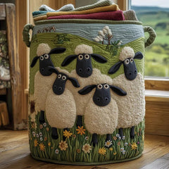 Sheep Quilted Laundry Basket Colorful Farm Animal Hamper Cute Lamp Gift