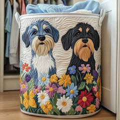Shih Tzu Quilted Laundry Basket Cute Dog Fabric Hamper Pet Lover Gift