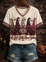 A Girl Gotta Have Options V-Neck Shirt Halloween Gnomes Tee Gift Ideas For Wife