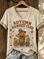 Autumn Harvest Club Folk Festival V-Neck Shirt Autumn Halloween Shirt Clothing Gift