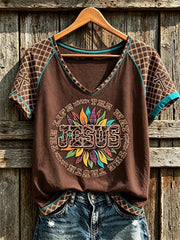 Jesus Is The Life The V-Neck Shirt Christian Jesus Faith Cross Shirt Gift Ideas For Wife