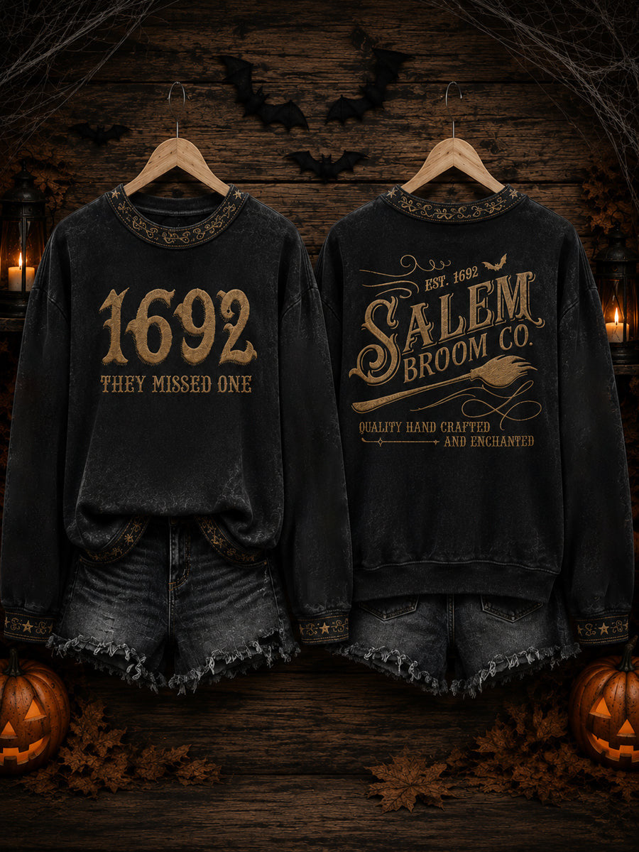 Salem Broom Co Sweatshirt 1692 Witch Trials Aesthetic Clothes Best Gifts For Him