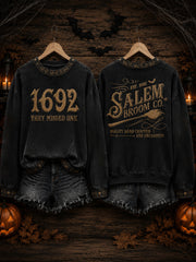 Salem Broom Co Sweatshirt 1692 Witch Trials Aesthetic Clothes Best Gifts For Him