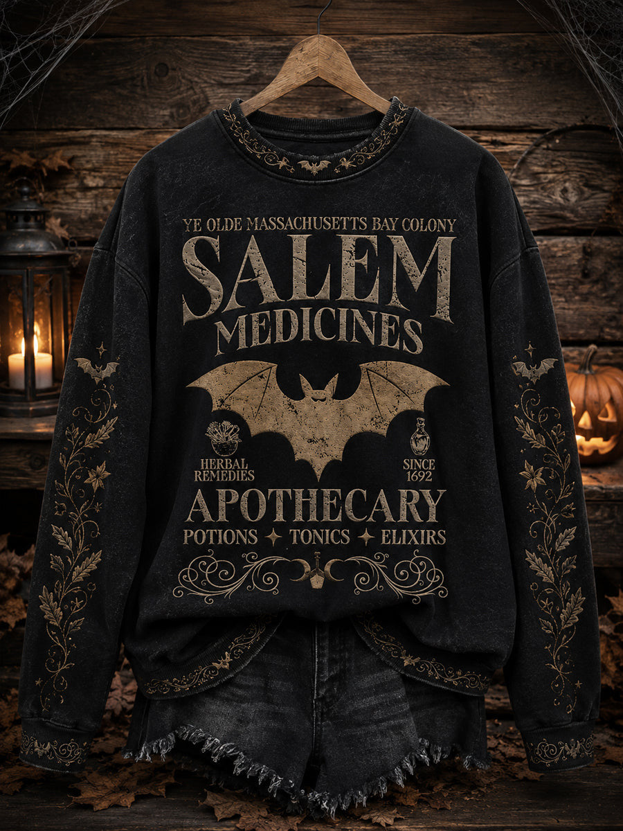 Salem Medicines Apothecary Sweatshirt Salem 1692 Apothecary Bat Clothes Meaningful Gifts